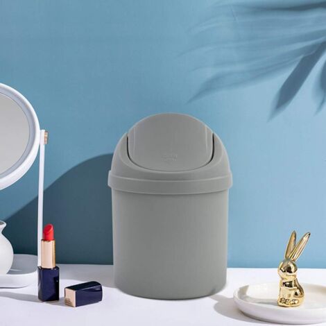 Mini poubelle de table avec couvercle portable amovible pour cuisine, salle de bain, bureau, bleu Mini poubelle de table avec couvercle portable amovible pour cuisine, salle de bain, bureau, bleu