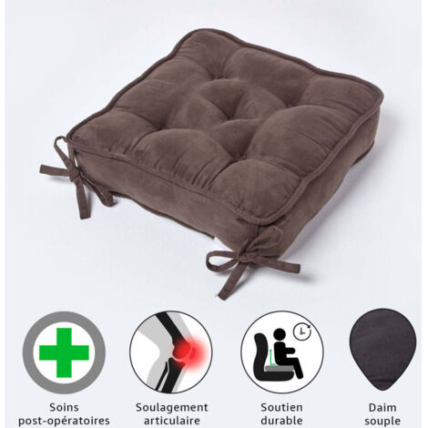 Adulte Ping Bu Coussin Rehausseur 100 % Coton, 10 Cm D'épaisseur, Grand Coussin Carré De 50 Cm, Pour Chaise Adulte, Fauteuil De Jardin (40 X 40 Cm, Bleu Coussin Rehausseur Chaise