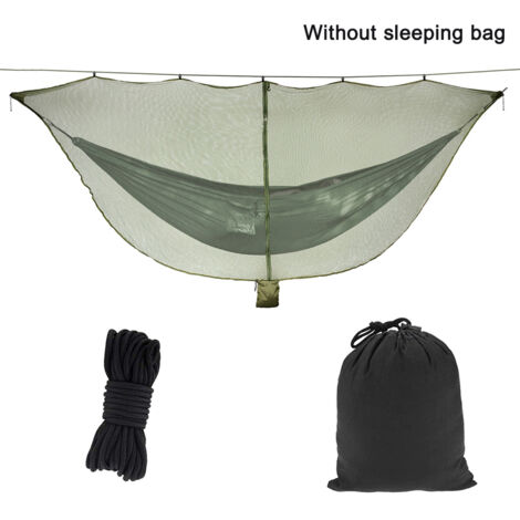Hamac Yukon Outfitters XL Avec Moustiquaire – Nylon Marron, Pochettes Incluses
