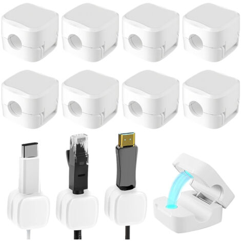 Organisateur de cordon magnétique, gestion des Clips de câbles de bureau, support de fil pour table de nuit, appareils de cuisine, fournitures de bureau, paquet de 12 (1/5)
