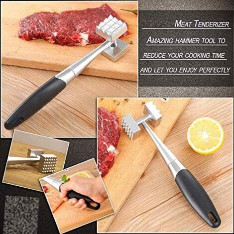 Marteau à Viande Double Face En Aluminium - Attendrisseur Robuste Pour Steaks