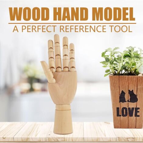 Mannequin Main Gauche En Bois 12 Pouces - Pliable, Pour Dessin, Art Ou Expo De Bagues