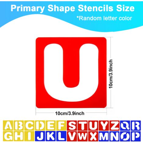 SAVITA 42pcs Pochoir Lettre Alphabet, 3,8cm Plastique Réutilisable