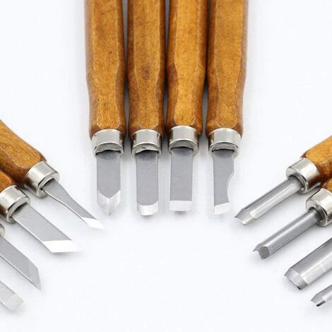 Kit 14 Pièces Outils De Sculpture Sur Bois USENG - 12 Ciseaux + 2 Aiguiseurs + Boîte De Rangement