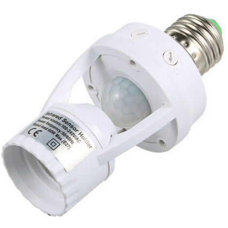 Douille De Lampe E27 Avec Détecteur De Mouvement - Max 60W - Neuf