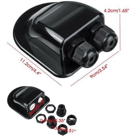 Lot De 2 Passe-câbles Solaires étanches IP68 - Double Entrée Pour Câbles 6-12 Mm, ABS, Pour Camping-car, Bateau, Caravane