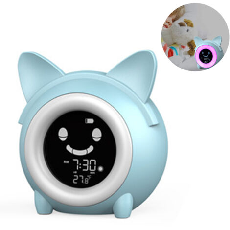 Réveil Enfant Avec Veilleuse Et Machine Sonore - Horloge Entraînement Sommeil Silicone Rechargeable