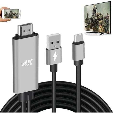 Adaptateur USB C vers HDMI 4K, BENFEI adaptateur Thunderbolt 3 vers HDMI [Coque en aluminium et câble en nylon] (1/5)