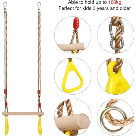 Matela Pour Enfant - Trapèze Balançoire Bois Gymnastique Anneaux Matela Pour Enfant - Trapèze Balançoire Bois Gymnastique Anneaux