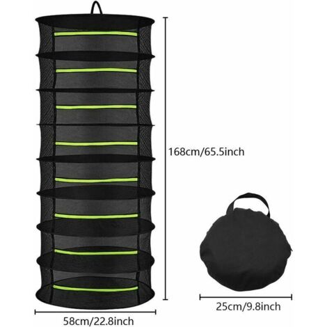Filet De Séchage Suspendu, 4 Couches, Filet De Séchage Pliable 60 Cm Noir 98367056