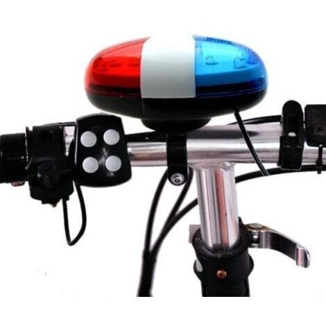 Kids Tech Bike LED Light - Police Sound Light , 6 LED Light 4 Sounds Trumpet, Warning Safety Light (1/5)