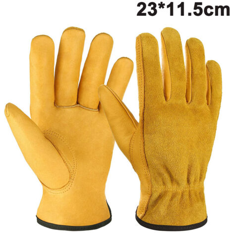 Vgo... Gants Jardinage Femmes Cuir De Chèvre Anti-Épines, Écran Tactile, Respirants - Blanc, Taille M (GA3561-FM)
