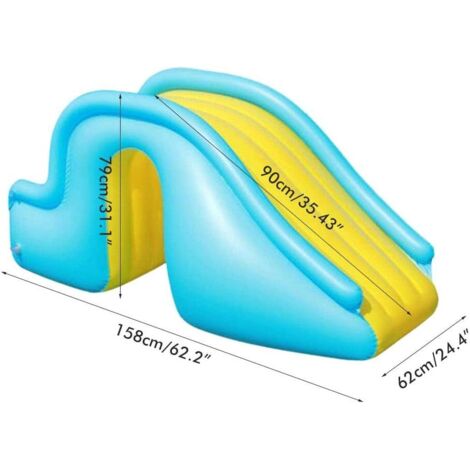 Toboggan Piscine Gonflable Géant - Glissade Eau Pour Piscines Hors Sol Et Creusées, Amusement Été