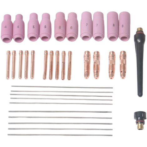 Kit 23 Pièces Pinces Serrage TIG Pour Lentille Gaz - Gobelets Pyrex Buses TIG WP17/18/26 Soudage Durable