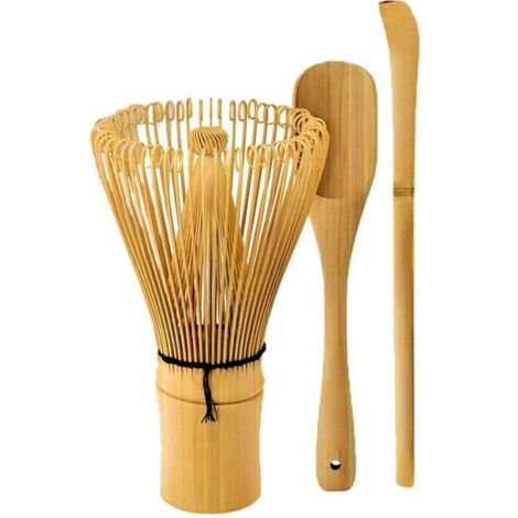 Ensemble de fouet à matcha - Fouet à matcha, cuillère traditionnelle, cuillère à thé. Fabriqué à la main à partir de bambou naturel (1/4)