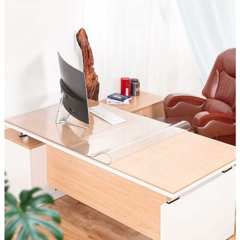 Sous-main De Bureau Transparent 50x60 Cm - Imperméable, Antidérapant, 1mm D'épaisseur, Protège Le Plan De Travail