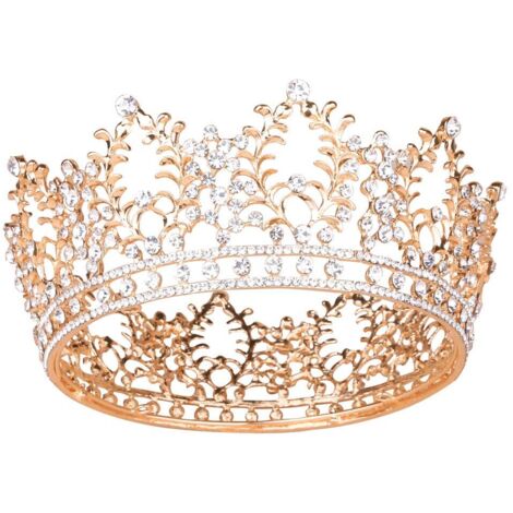Couronnes pour femmes, diadème Vofler Queen, bandeau baroque vintage en cristal et strass, décoration de cheveux (1/4)