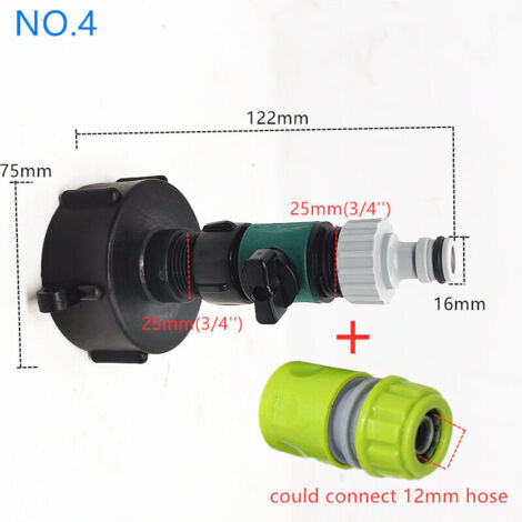 2 Pcs Robinet Cuve IBC Plastique - Adaptateur 3/4 Avec Ruban PTFE Pour Récupérateur Eau De Pluie