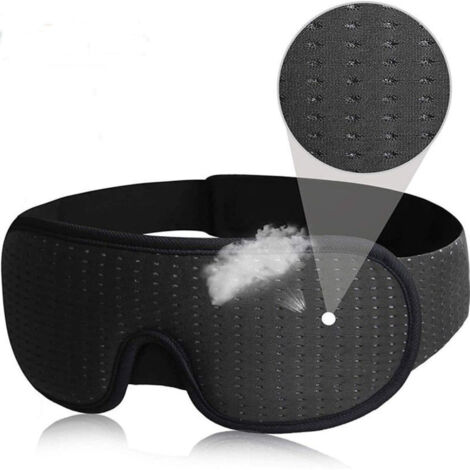 Masque de sommeil occultant pour hommes et femmes, en tissu respirant et respirant, idéal pour les voyages,(maille grise)