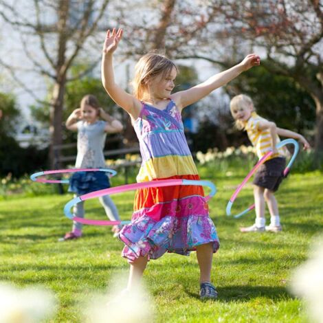 Hula Hoop Pour Enfants 8 Sections Amovibles - Diamètre 58 Cm, Poids Réglable - Avec Rubans De Danse 2 M - Fitness Et Jeu
