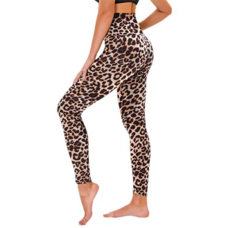 Leggings taille haute pour femme - Pantalon opaque doux imprimé camouflage et léopard pour la course à pied et l'entraînement (1/4)