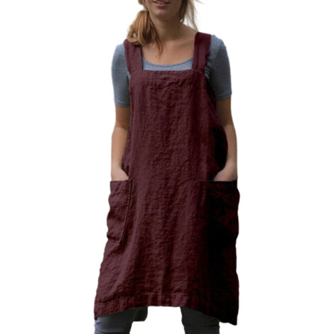 Robe de travail femme avec poches, idéale pour travaux manuels et cuisine (1/4)