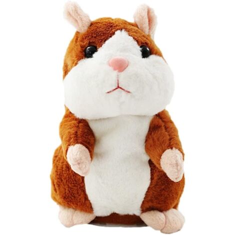 Hamster en peluche interactif – répète ce qu’on dit, jouet pour enfants, beige