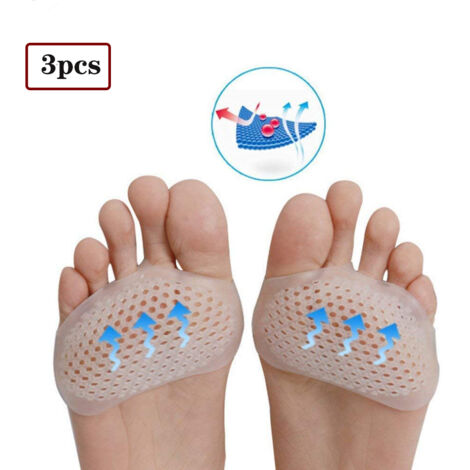 Lot de 3 paires de coussinets en gel pour oignons – soulagement métatarsalgie, travail/course (1/4)