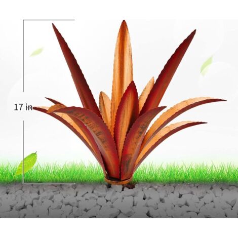 Plante D'agave En Métal Pour Décor Extérieur – Cactus Décoratif Solaire, Grande Taille, Résistant Aux Intempéries