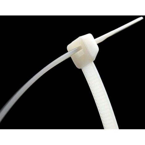 500 Pièces Colliers De Serrage Blanc 200x2,5mm - Attaches Câbles Plastique Nylon PA66