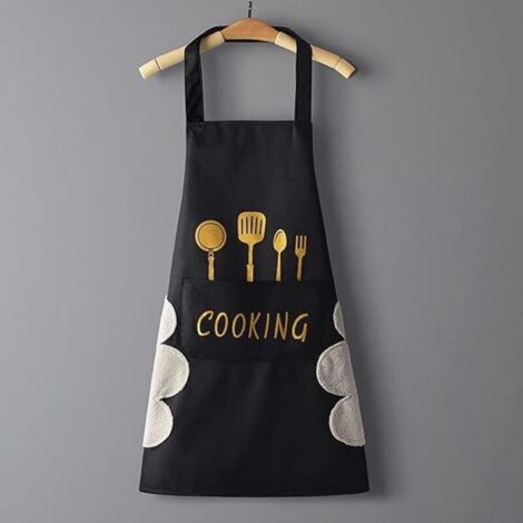 DILLMAN Tablier De Cuisine Femme Avec Poches Et Serviettes - Imperméable Velours Corail