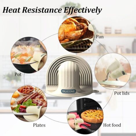 Lot De 2 Gants De Four En Silicone épais - Isolation Thermique, Antidérapants - Pour Cuisine Et Barbecue