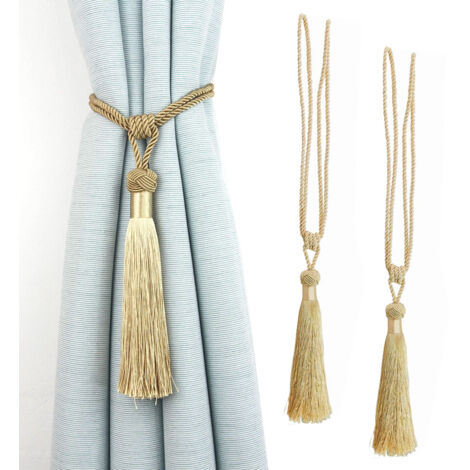Lntyq 4 Pièces Embrasses de Rideaux, Sangles de Rideaux en Alliage Réglables Attache Rideaux Fenetre Pince Cordes à Pinces à Rideaux pour Maison Bureau Hôtel Décoration de Fenêtre (Feuilles Dorées