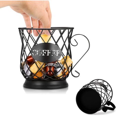 Guolich Panier à capsules café, porte-capsules pratique pour café et fruits, rangement bar
