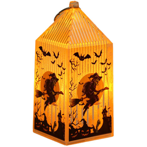 2 Lanterne LED Halloween Con Motivi Fantasma E Zucca | Luci Notturne Portatili A Batteria Per Decorazioni Esterne