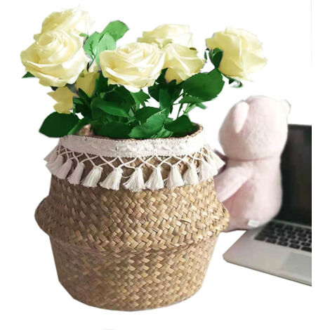 Petit Panier en paille tressée avec couvercle | Boutique artisanat