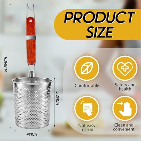 Accessoires Et Services Pour Fondue Amosfun Passoire Inox Avec Manche
