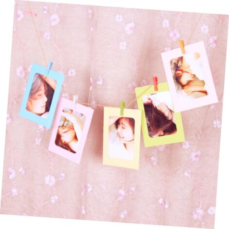 Lot 30 Cadres Photo Suspendus Kraft Avec Clips Et Cordes - Décoration Murale DIY Photos 4x6 Pouces
