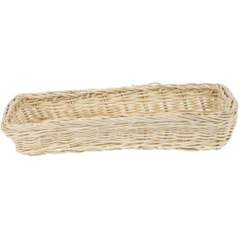 Panier à Pain Tressé Ovale - 29,5x19,5x7 Cm, Matériau PP - Pour Rangement Maison, Décoration Rustique