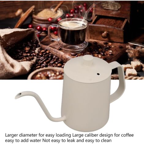 Aladeno Cafetière Col De Cygne 350ml Inox - Verseuse Précise Pour Café Et Thé, Design Élégant