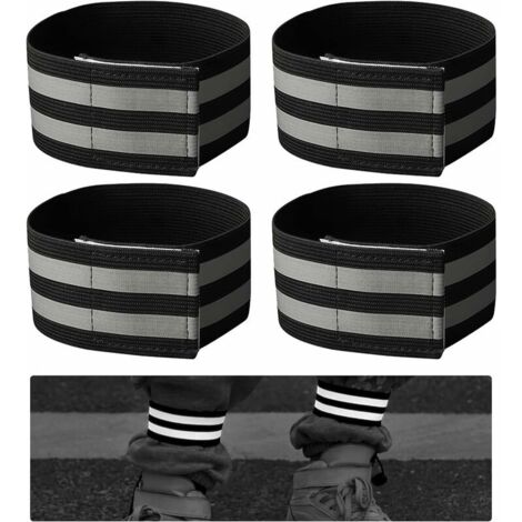 Bracelet de Sécurité Réfléchissant Cyclisme, Bande de Bracelet Réfléchissant Réglable, Brassard Securite, Haute Visibilité Vélo Running(4 pcs) (1/5)
