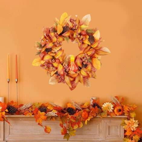 Couronnes automne feuilles d’érable – guirlande récolte, extérieure