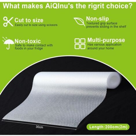 AiQInu Tapis Fond de Tiroir Antiderapant,Tapis de tiroir EVA Non-Adhésif, Tapis de Frigo Étanches Peut être Coupé en Taille pour Protection Tiroir Cuisine Placard Etagere