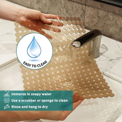Tapis De Protection Pour évier De Cuisine En Silicone Pliable 60x10 Cm - Rainures De Drainage, Antidérapant