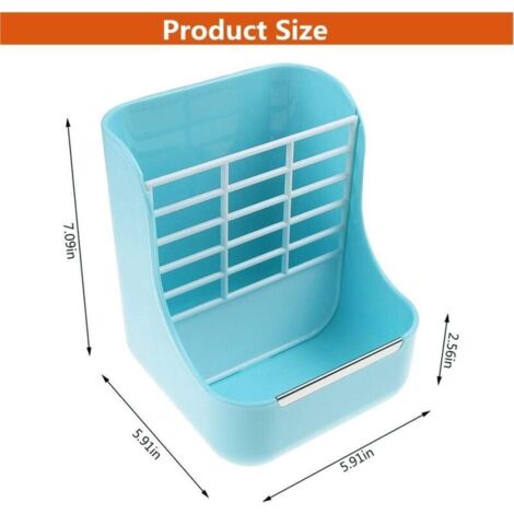 Litière Lapin Mangeoire 4-en-1 Bois Pour Lapins - Avec Bac Litière Et Ratelier Foin Nourriture Pour Chats Pour Animaux De Compagnie