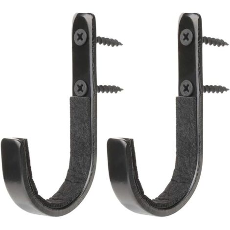 Lot de 2 crochets métal noir, fixation murale pour fusils de chasse, supports intérieurs armes à feu, rangement garage ou bureau (1/3)