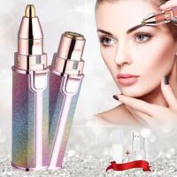 Basetbl – Épilateur électrique 2 en 1 pour visage et sourcils – Têtes interchangeables – Indolore – Rechargeable USB avec lumière LED