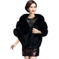 Cape longue en fausse fourrure de renard pour robe de mariée, manteau de soirée pour l'hiver