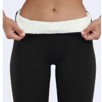 Collants doublés polaire pour femme, leggings doublés sherpa pour femme, leggings chauds pour l'hiver