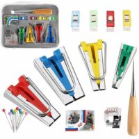 Appareils à Biais Kit Ensemble,Mengger Pied de Couture Réglable Pour Fabriquer Largeur Bias Tape Makers Liaison Outils à Piquer 6mm 12mm 18mm 25mm